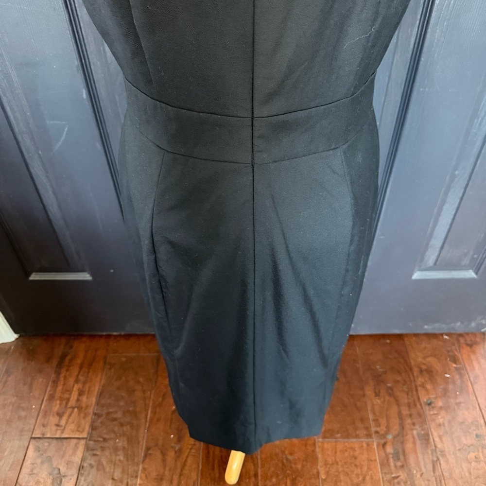 J. Crew Suiting Black Sleeveless Sheath Dress Crew Neck Midi Size 10 - Picture 8 of 10